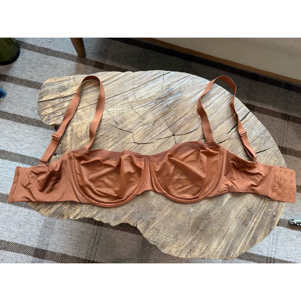 Skims Unlined Balconette Bra Bronze Sheer Mesh 34DD